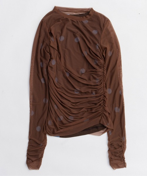 MAISON SPECIAL（メゾンスペシャル） tシャツ Sheer Dot Layered Tops