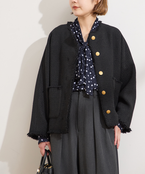 美品 ジャーナルスタンダードレサージュ BIG テーラージャケット 黒 FREE ジャーナルスタンダードレサージュ（ファッション）のおすすめ人気商品