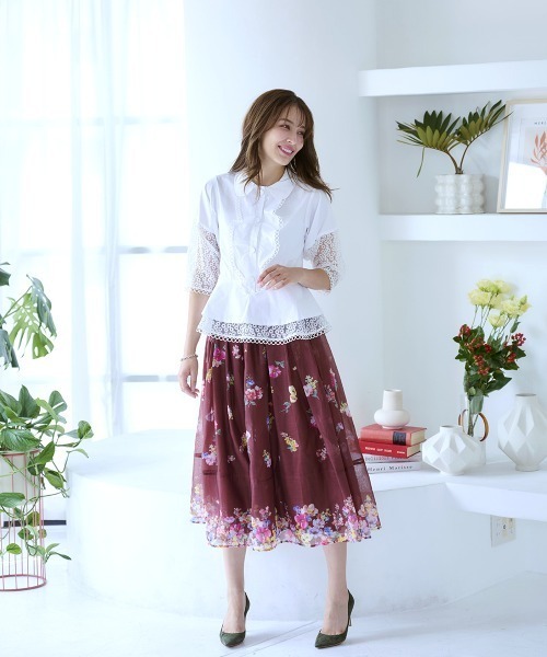 Chesty（チェスティ） ロング スカート フラワープリントスカート