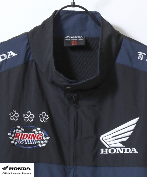 HONDAレーシング MA-1スタジャン ナイロンジャケット コレクション 紺 HONDAレーシング MA-1スタジャン ナイロンジャケット コレクション 紺
