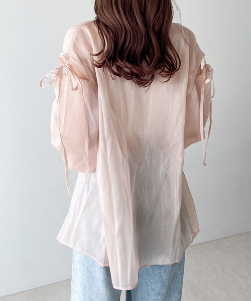 「Heather」 長袖シャツ FREE ピンク レディース_画像3