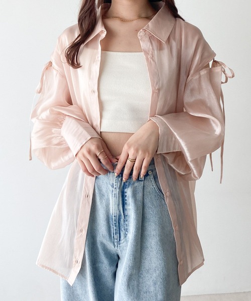 「Heather」 長袖シャツ FREE ピンク レディース_画像8