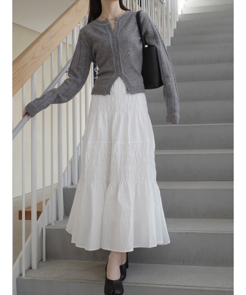 8ヤードホワイト フレアスカート レディース amel（エイメル） フレアスカート FREE ホワイト レディース