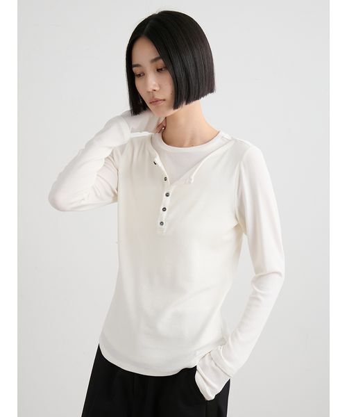 MIESROHE（ミースロエ） tシャツ レイヤードデザインカットトップス