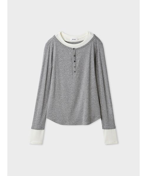 MIESROHE（ミースロエ） tシャツ レイヤードデザインカットトップス