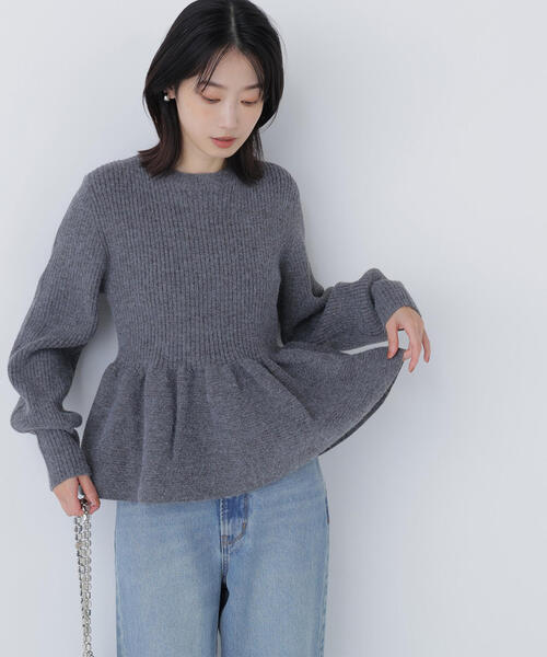 mideal アーガイルペプラムニット ネイビー mideal アーガイルペプラムニット グレー - メルカリ