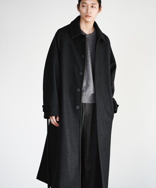 WYM LIDNM ステンカラーコート コート WOOLY HERRINGBONE BALMACAAN