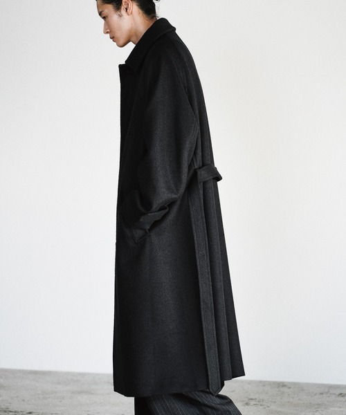 WYM LIDNM ステンカラーコート コート WOOLY HERRINGBONE BALMACAAN