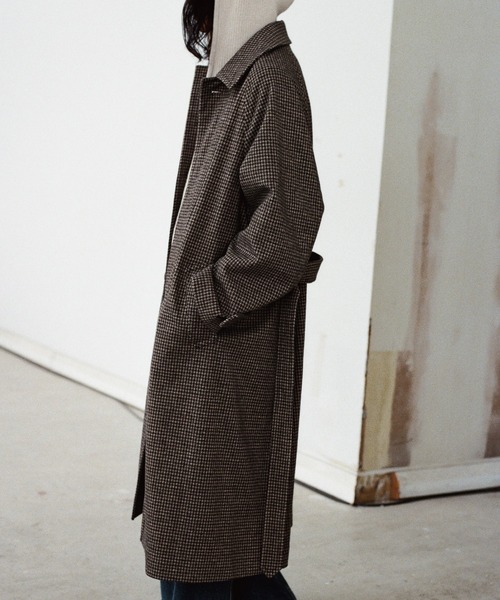 WYM LIDNM ステンカラーコート コート WOOLY HERRINGBONE BALMACAAN