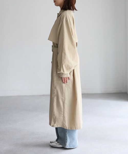 「Riberry」 ステンカラーコート MEDIUM ブラック レディース_画像3