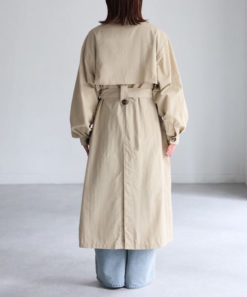 「Riberry」 ステンカラーコート MEDIUM ブラック レディース_画像4