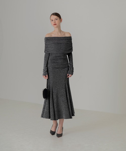 「Leja」 半袖ワンピース SMALL グレー レディースの画像
