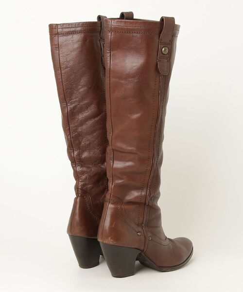 「JOHNNY MOKE」 ロングブーツ 38 ブラウン レディース_画像2