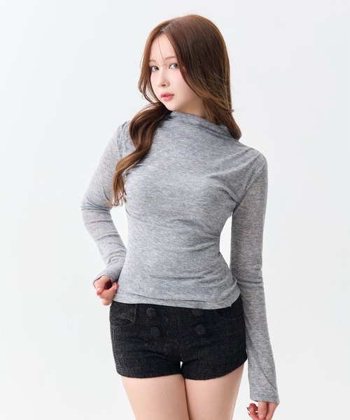 ANDWANG tシャツ AND bijou high neck tops レディース : ZOZOTOWN