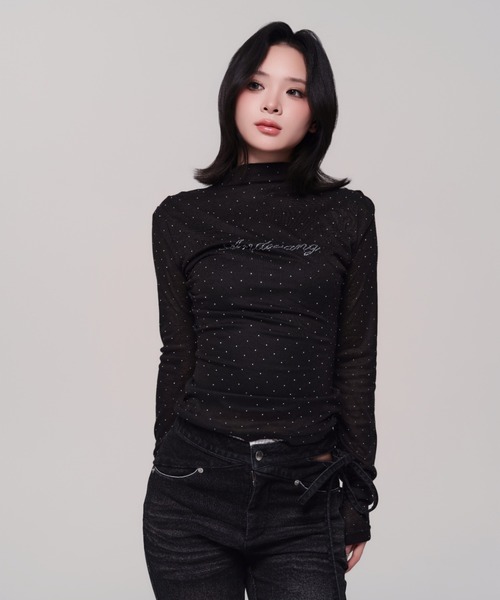 トップス andwang and bijou tee black ANDWANG tシャツ AND bijou high neck tops レディース : ZOZOTOWN