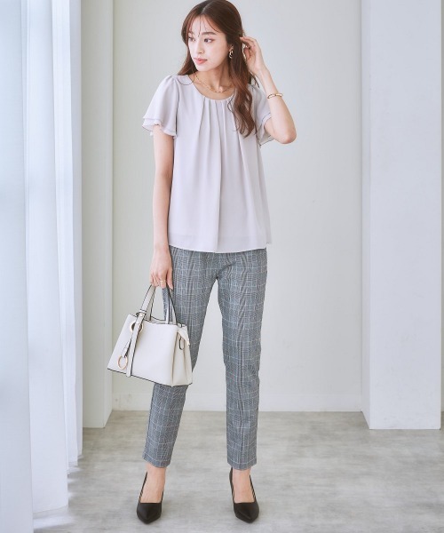 「7days Life Styling」 「theodore」半袖ブラウス L ライトブルー レディース_画像6