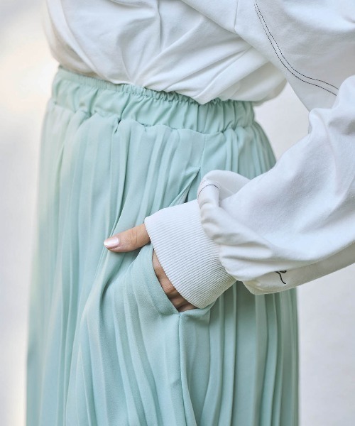 「mil」 プリーツスカート X-SMALL キャメル レディース_画像3