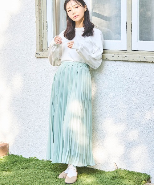 「mil」 プリーツスカート X-SMALL キャメル レディース_画像5