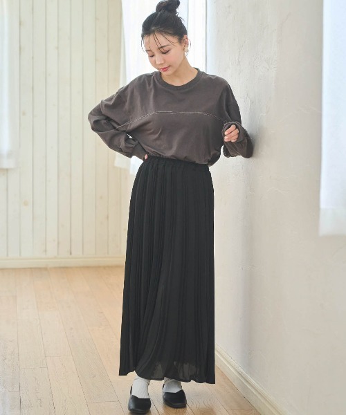 「mil」 プリーツスカート X-SMALL キャメル レディース_画像8