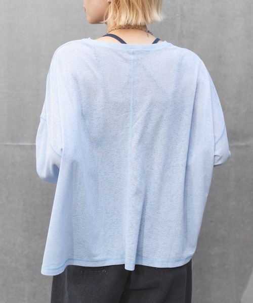 「MIEL CRISHUNANT」 長袖カットソー FREE ライトピンク レディース_画像2