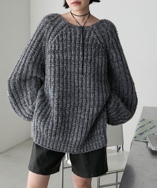 「forksy.」 長袖ニット FREE グレー レディース_画像3