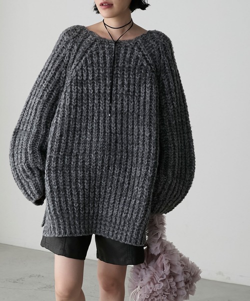 「forksy.」 長袖ニット FREE グレー レディース_画像7