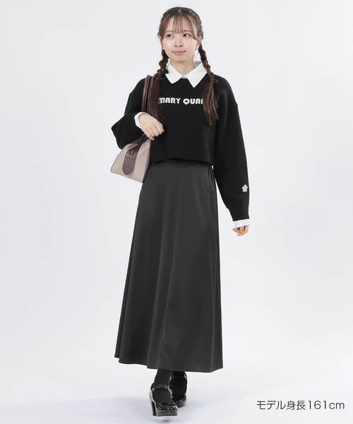 マリークワント　フレア袖プルオーバー　黒 マリークワント MARY QUANT チュールフレア プルオーバー （アイボリー