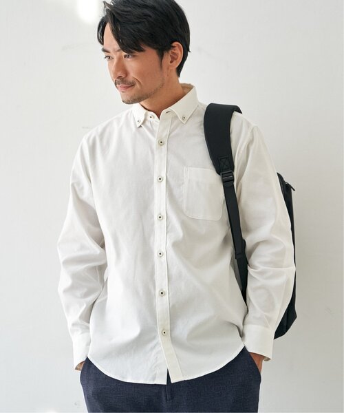 ikka（イッカ） シャツ イージーケアソフトOXスイスカラーボタンダウン