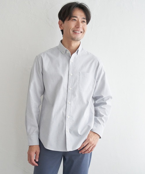 ikka（イッカ） シャツ イージーケアソフトOXスイスカラーボタンダウン