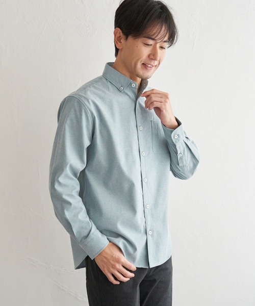 ikka（イッカ） シャツ イージーケアソフトOXスイスカラーボタンダウン