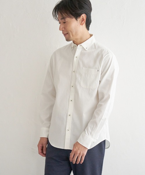 ikka（イッカ） シャツ イージーケアソフトOXスイスカラーボタンダウン