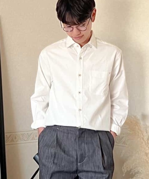 かろなろお得お得 みにシャツ ikka（イッカ） シャツ イージーケアソフトOXスイスカラーボタンダウン