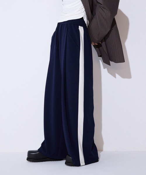 「JEANASIS」 イージーパンツ FREE ネイビー レディース_画像9