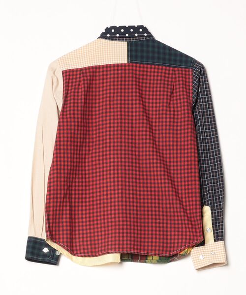 「BEAMS BOY」 チェック柄長袖シャツ BOY イエロー レディース_画像2