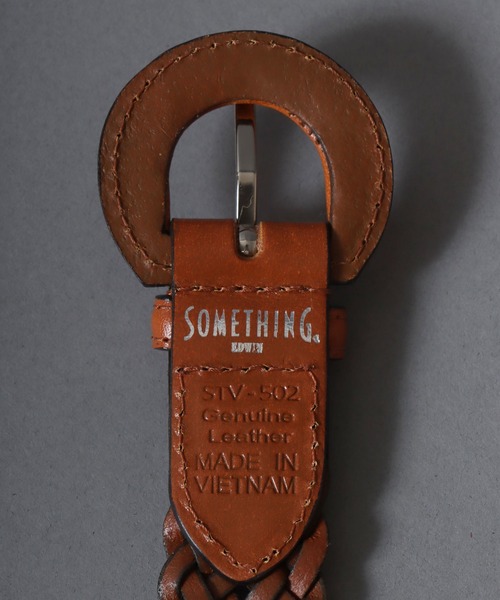 SOMETHING（サムシング） ベルト 30mm 本革 くるみバックル メッシュ