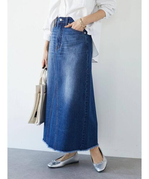 「CRAFT STANDARD BOUTIQUE」 デニムスカート L ライトインディゴブルー レディース_画像2