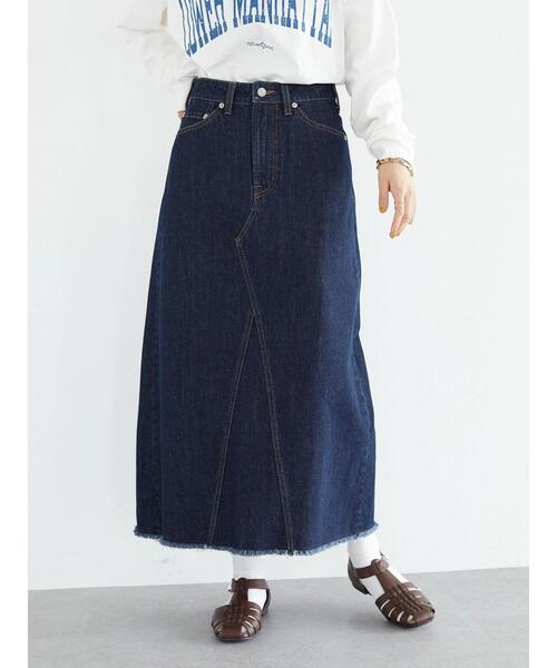 「CRAFT STANDARD BOUTIQUE」 デニムスカート L ライトインディゴブルー レディース_画像3