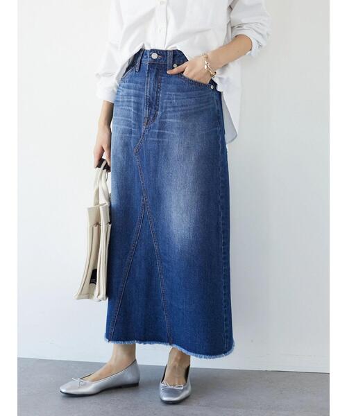 「CRAFT STANDARD BOUTIQUE」 デニムスカート L ライトインディゴブルー レディース_画像6