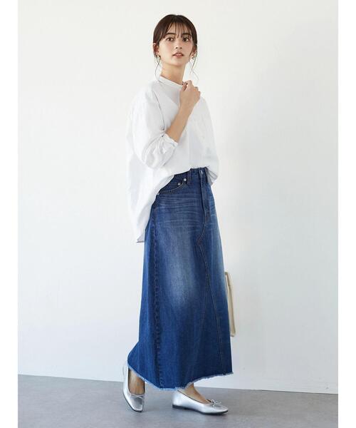「CRAFT STANDARD BOUTIQUE」 デニムスカート L ライトインディゴブルー レディース_画像7