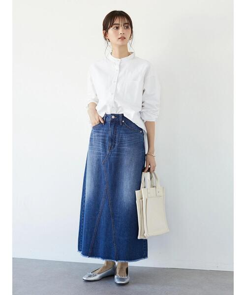 「CRAFT STANDARD BOUTIQUE」 デニムスカート L ライトインディゴブルー レディース_画像8