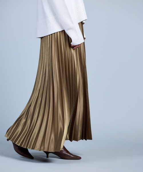 「N.O.R.C」 プリーツスカート S アイボリー レディース_画像2