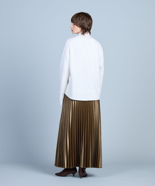 「N.O.R.C」 プリーツスカート S アイボリー レディース_画像4