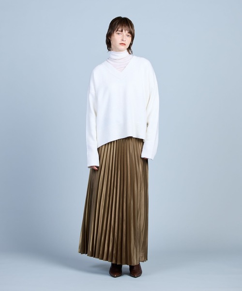 「N.O.R.C」 プリーツスカート S アイボリー レディース_画像8