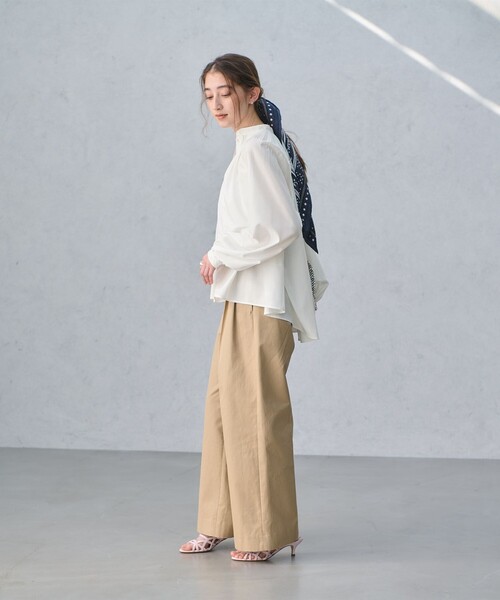 UNITED ARROWS EMB LACE ボリュームスリーブ ブラウス UNITED ARROWS（ユナイテッドアローズ） ブラウス シャツ プリーツ