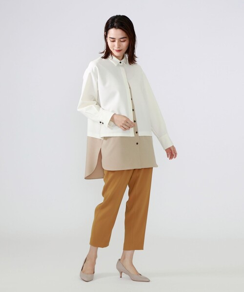 「CAST:」 長袖シャツ M ネイビー レディース_画像2