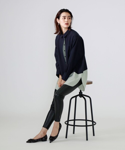 「CAST:」 長袖シャツ M ネイビー レディース_画像5