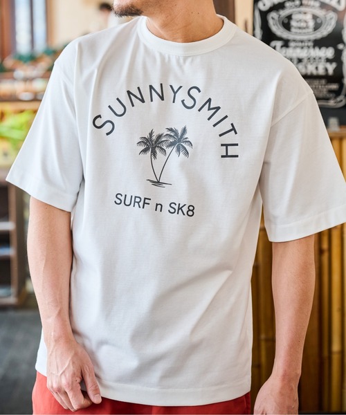 「Sunny Smith」 半袖Tシャツ MEDIUM ホワイト メンズ_画像3