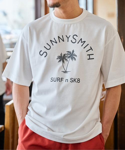 「Sunny Smith」 半袖Tシャツ MEDIUM ホワイト メンズ_画像5