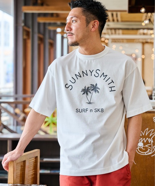 「Sunny Smith」 半袖Tシャツ MEDIUM ホワイト メンズ_画像6