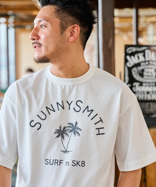 「Sunny Smith」 半袖Tシャツ MEDIUM ホワイト メンズ_画像7